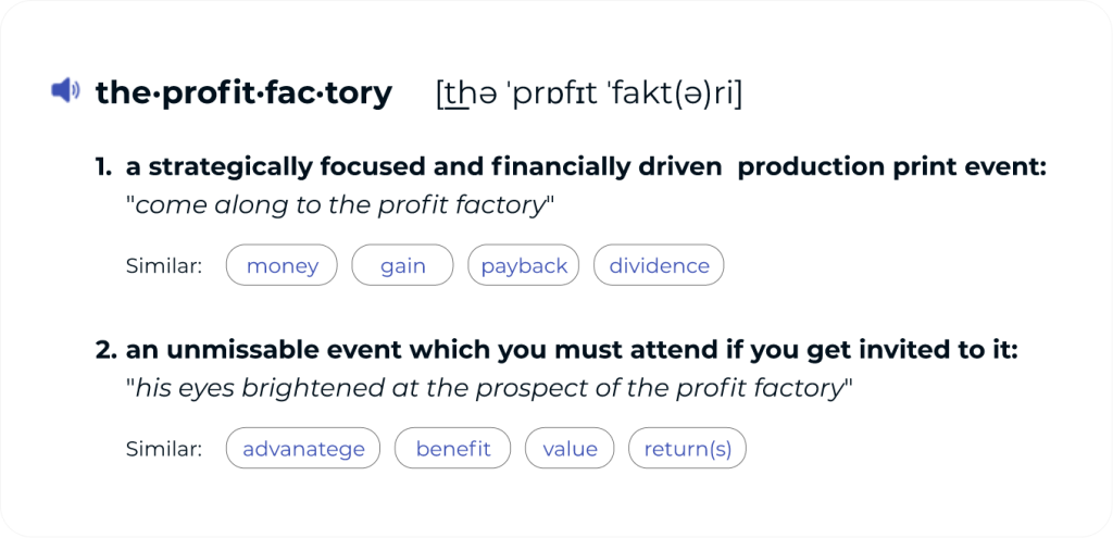 The Profit Factory Definition